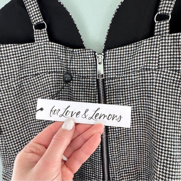 For Love & Lemons Bianca Houndstooth Mini Dress NWT - Picture 6 of 9